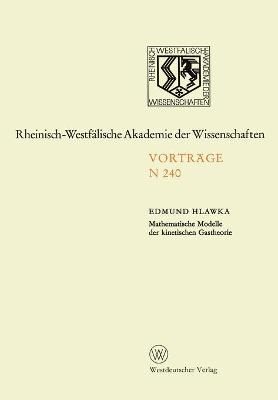 Mathematische Modelle Der Kinetischen Gastheorie By Edmund Hlawka