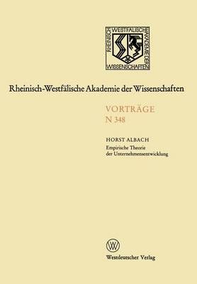 Empirische Theorie Der Unternehmensentwicklung By Horst Albach