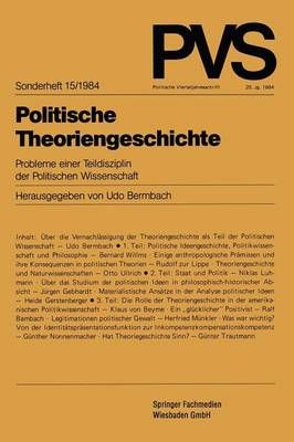 Politische Theoriengeschichte By Udo Bermbach (editor) 9783531117270