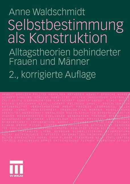 Selbstbestimmung Als Konstruktion By Anne Waldschmidt 9783531175386