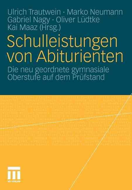 Schulleistungen Von Abiturienten 9783531175867 (Paperback)