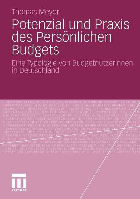 Potenzial Und Praxis Des Persönlichen Budgets By Thomas Meyer