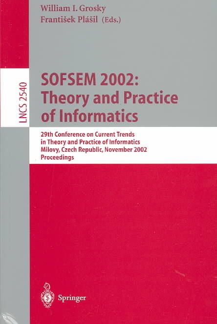 SOFSEM 2002 9783540001454 (Paperback)