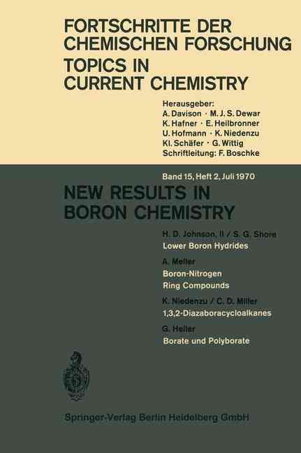 New Results in Boron Chemistry 9783540048213 (Paperback)