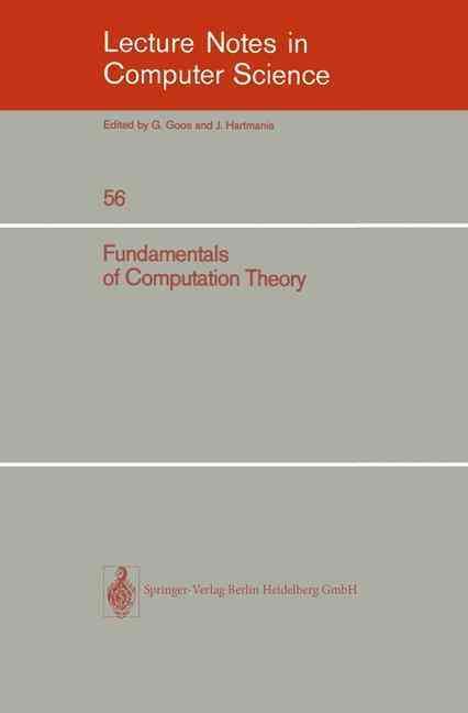 Fundamentals of Computation Theory By Marek Karpinski (editor)