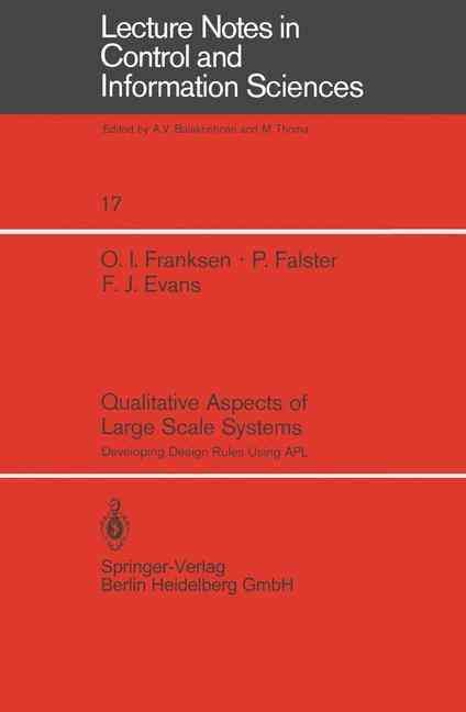 Qualitative Aspects of Large Scale Systems 9783540096092 (Paperback)