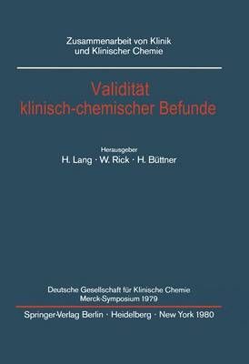 Validität Klinisch-Chemischer Befunde 9783540099611 (Paperback)