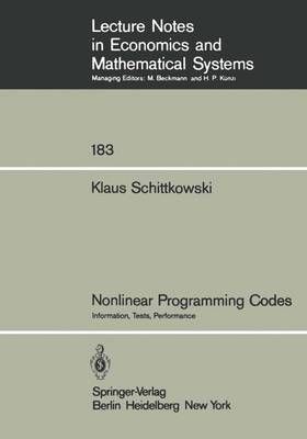 Nonlinear Programming Codes By Klaus Schittkowski 9783540102472