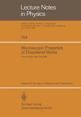 Macroscopic Properties of Disordered Media 9783540112020 (Paperback)