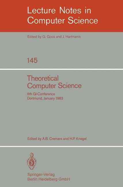 Theoretical Computer Science 9783540119739 (Paperback)
