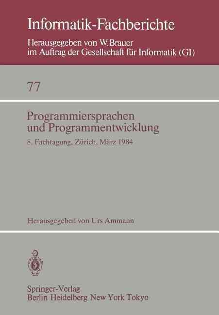 Programmiersprachen Und Programmentwicklung By U. Ammann (editor)