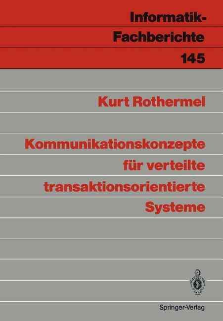 Kommunikationskonzepte Für Verteilte Transaktionsorientierte Systeme