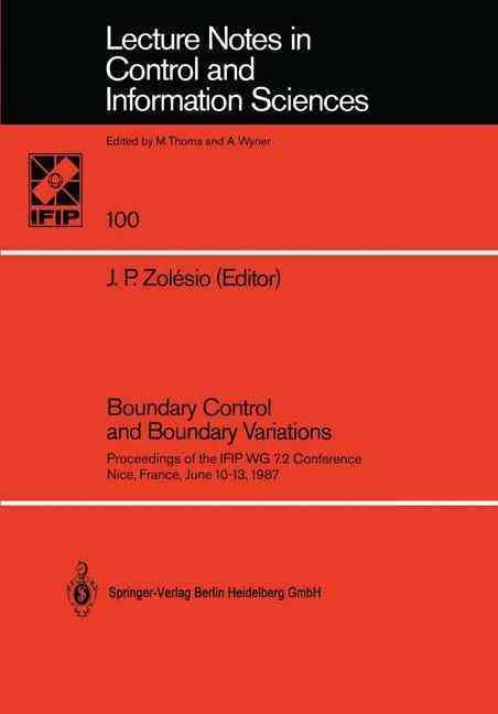 Boundary Control and Boundary Variations By J.P. Zolesio (editor)