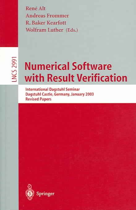 Numerical Software With Result Verification By René Alt 9783540212607