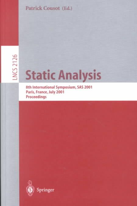 Static Analysis By SAS 2001 (Conference), Patrick Cousot 9783540423140