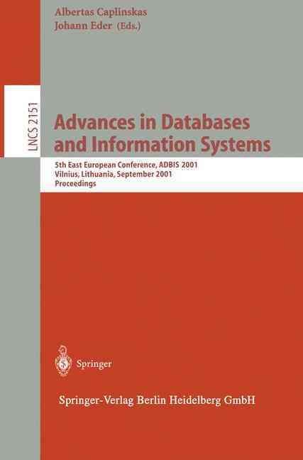 Advances in Databases and Information Systems 9783540425557