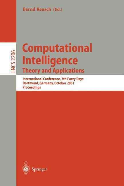 Computational Intelligence By B. Reusch 9783540427322 (Paperback)