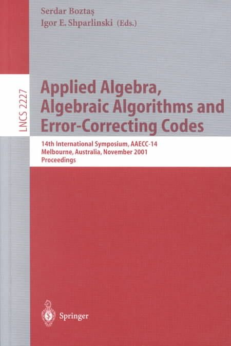 Applied Algebra, Algebraic Algorithms and Error-Correcting Codes