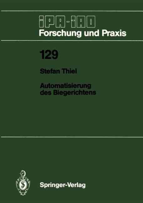 Automatisierung Des Biegerichtens By Stefan Thiel 9783540504320
