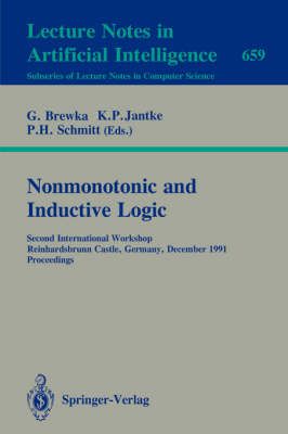 Nonmonotonic and Inductive Logic Lecture Notes in Artificial Intelligence