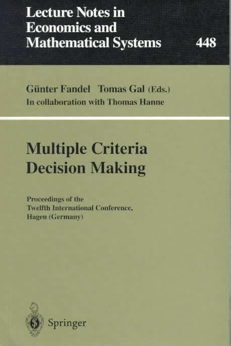 Multiple Criteria Decision Making 9783540620976 (Paperback)