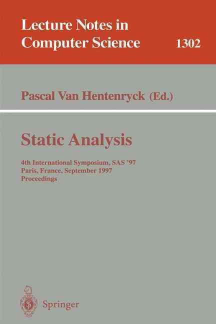 Static Analysis By SAS '97 (Conference), Pascal Van Hentenryck
