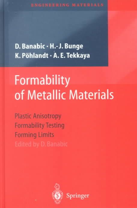 Formability of Metallic Materials By D. Banabic 9783540679066