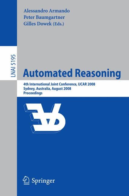 Automated Reasoning Lecture Notes in Artificial Intelligence