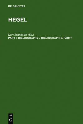 Hegel Bibliography By Kurt Steinhauer, Gitta Hausen 9783598031847