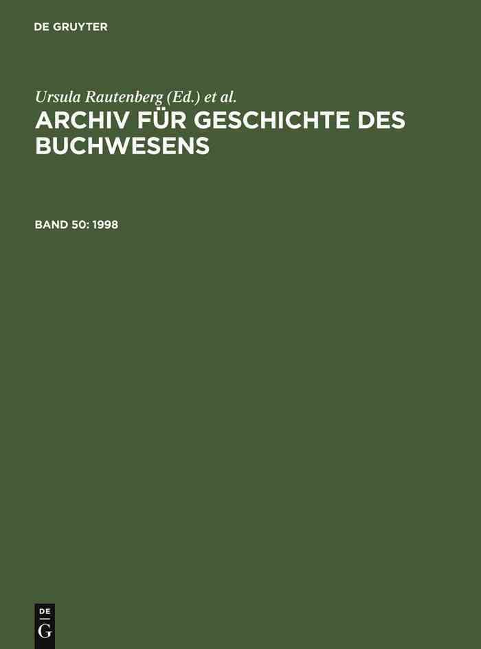 1998 By Rautenberg, Ursula 9783598248467 (Hardback)