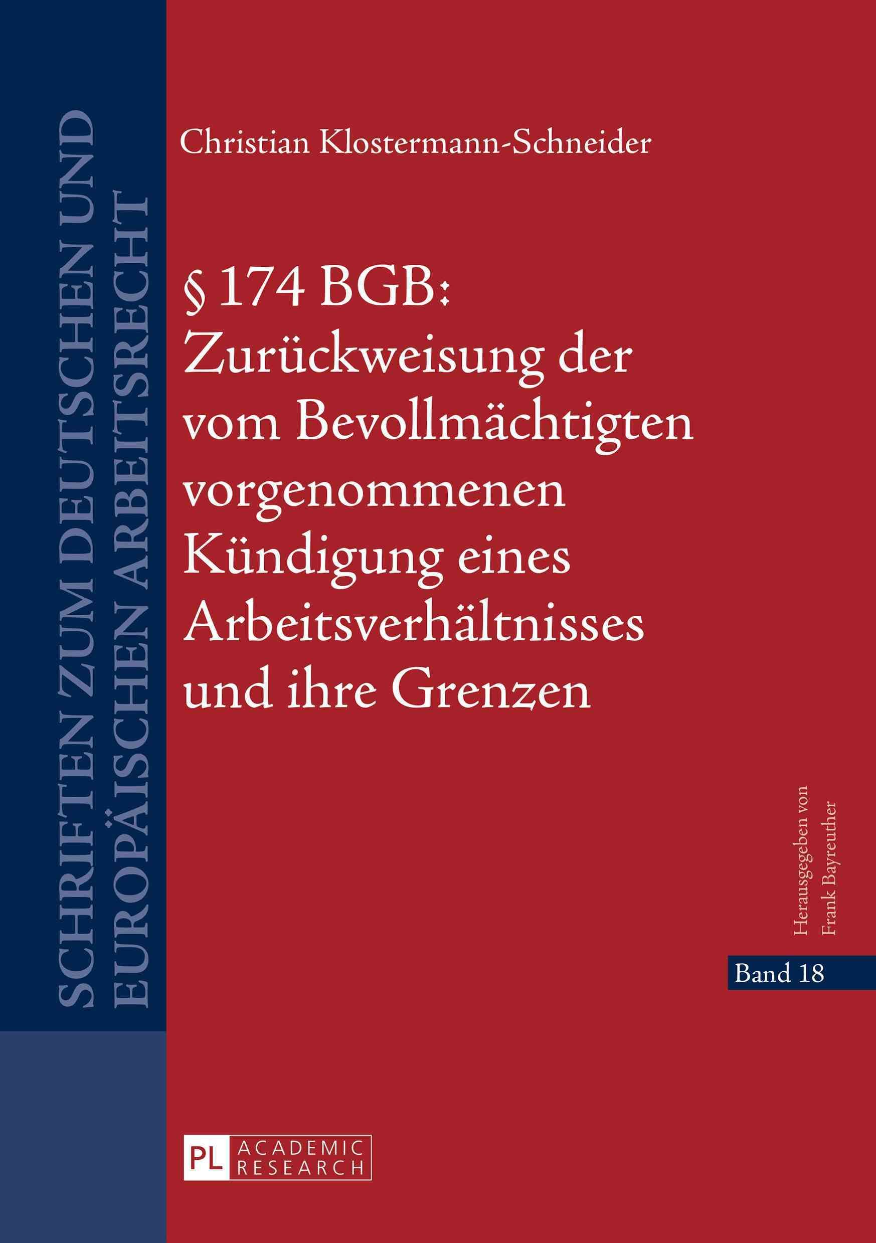 § 174 BGB By Christian Klostermann-Schneider 9783631665558 (Hardback)