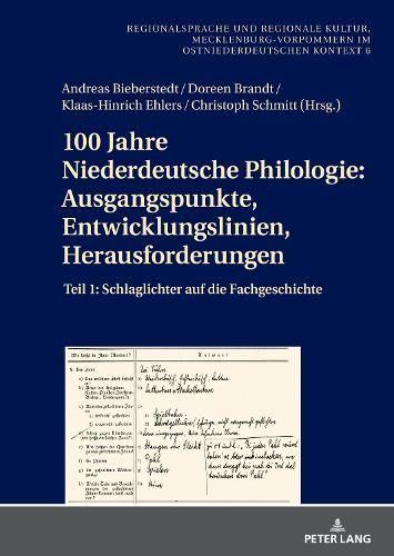 100 Jahre Niederdeutsche Philologie By Ehlers 9783631885697 (Hardback)