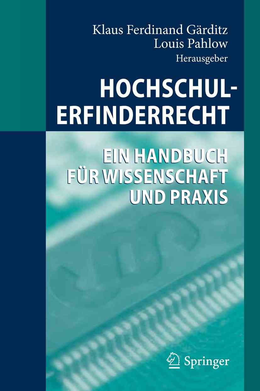 Hochschulerfinderrecht 9783642053351 (Hardback)