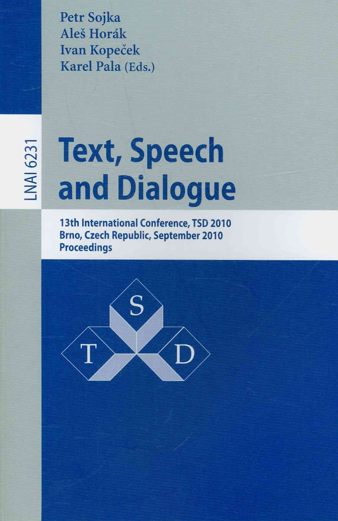 Text, Speech and Dialogue Lecture Notes in Artificial Intelligence