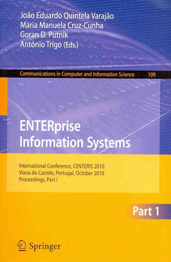 ENTERprise Information Systems, Part I 9783642164019 (Paperback)