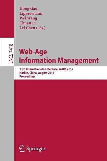 Web-Age Information Management By Hong Gao 9783642322808 (Paperback)