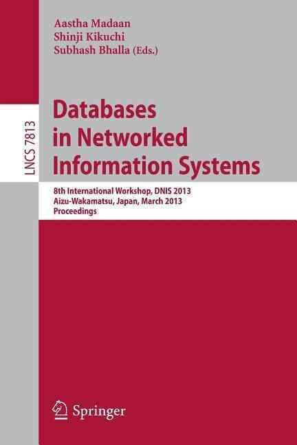 Databases in Networked Information Systems 9783642371332 (Paperback)