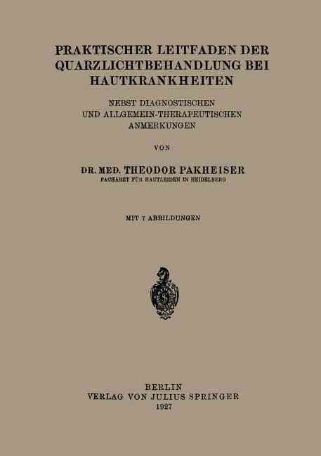 Praktischer Leitfaden Der Quarzlichtbehandlung Bei Hautkrankheiten