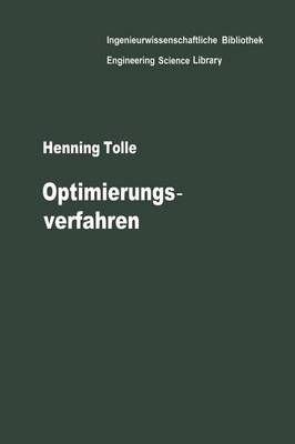 Optimierungsverfahren By H. Tolle 9783642516375 (Paperback)