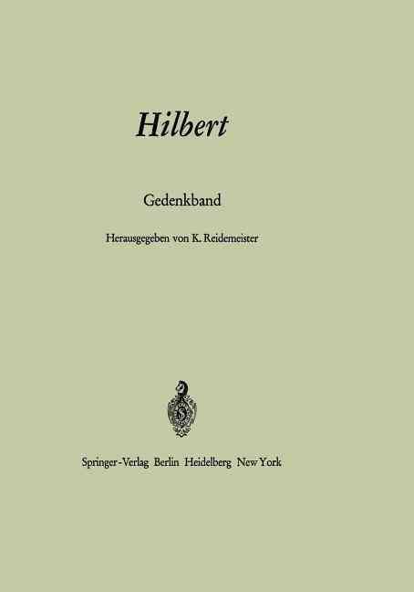 Hilbert By Kurt v. Reidemeister (editor) 9783642651304 (Paperback)
