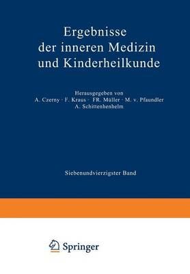 Ergebnisse Der Inneren Medizin Und Kinderheilkunde 9783642888175