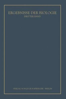 Ergebnisse Der Biologie 9783642892097 (Paperback)
