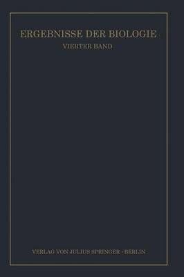 Ergebnisse Der Biologie 9783642892103 (Paperback)