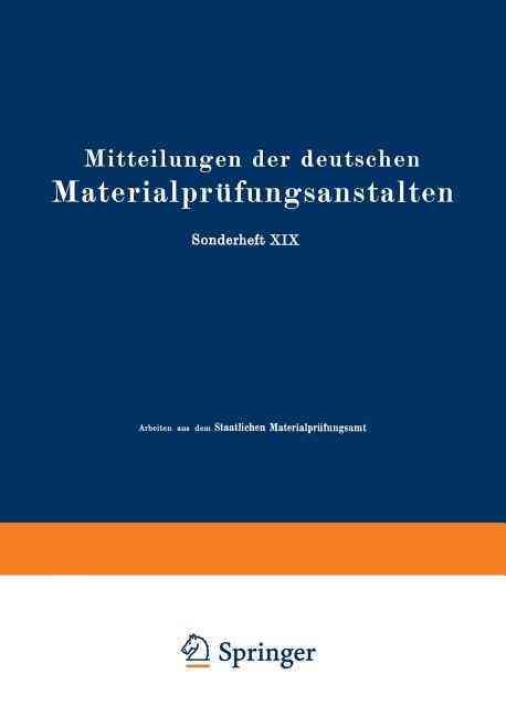 Mitteilungen Der Deutschen Materialprüfungsanstalten 9783642901874