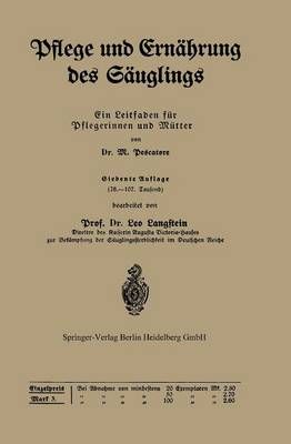 Pflege Und Ernährung Des Säuglings By M. Pescatore, Leo Langstein