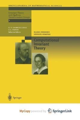 Computational Invariant Theory By Derksen Harm Derksen 9783662049594