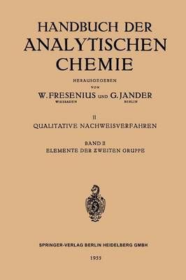 Elemente Der Zweiten Gruppe Handbuch Der Analytischen Chemie