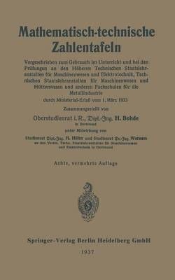 Mathematisch-Technische Zahlentafeln 9783662356210 (Paperback)