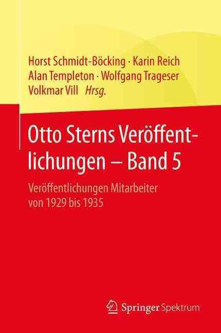 Otto Sterns Veroeffentlichungen - Band 5 By Horst Schmidt-Boecking