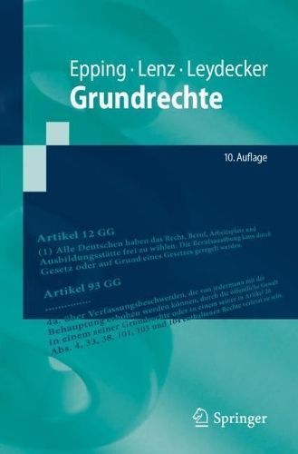 Grundrechte By Volker Epping, Sebastian Lenz, Philipp Leydecker